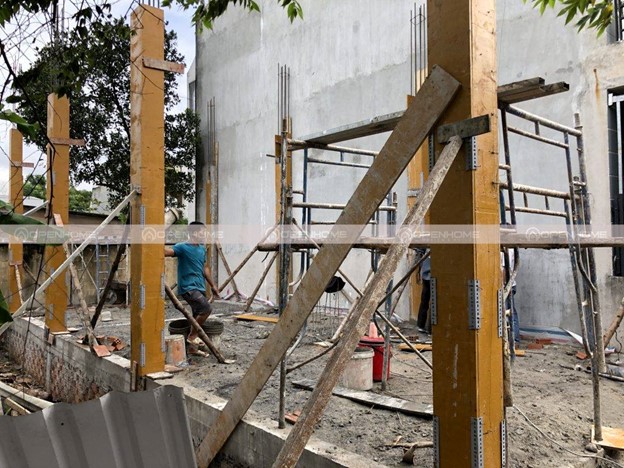 Thi công Cột bê tông cốt thép Nhà phố 3 tầng tại Thủ Dầu Một, Bình Dương