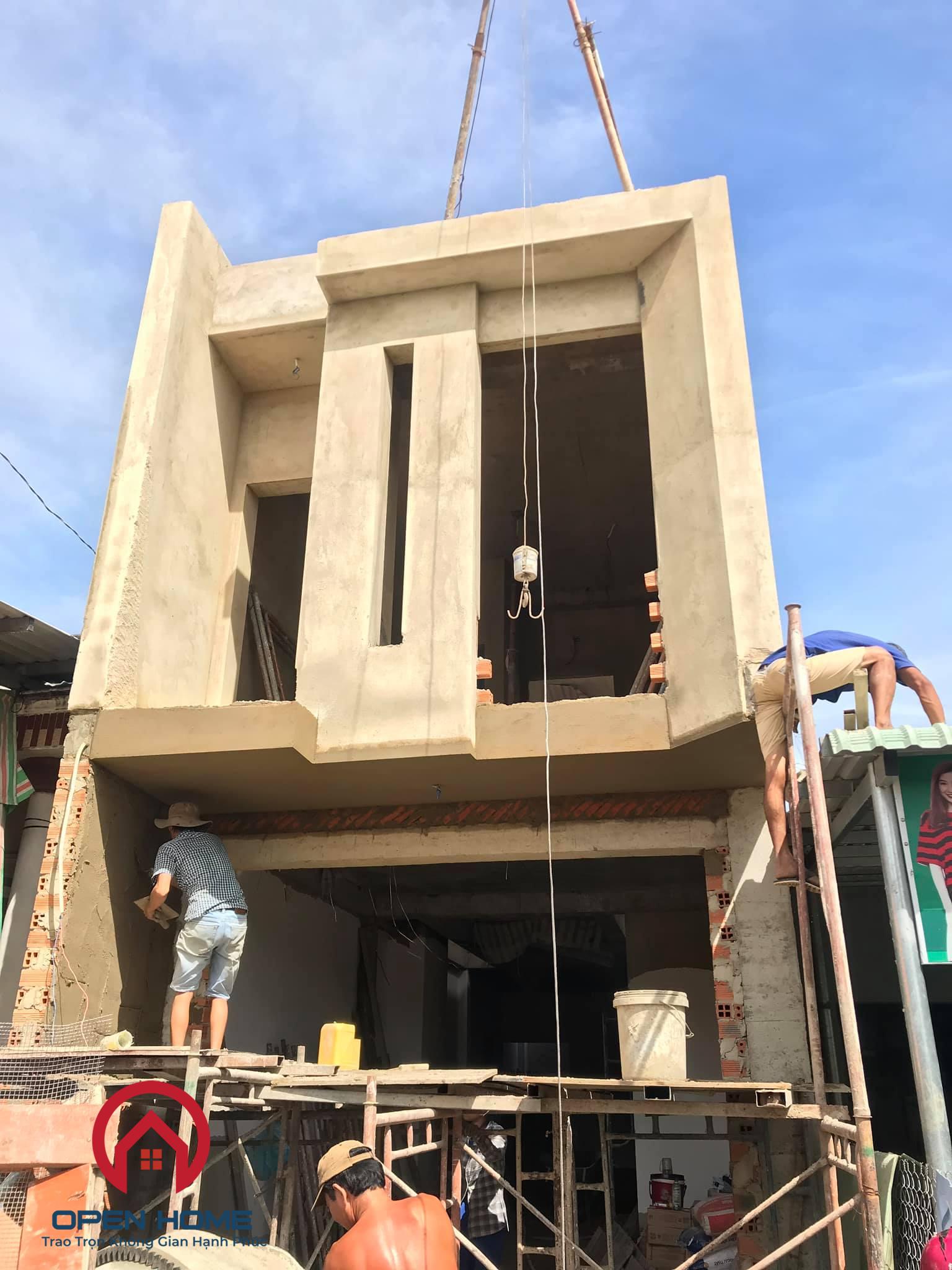 Các công tác xây dựng phần thô nhà phố 2 tầng tại phường Hiệp An – Thủ Dầu Một – Bình Dương